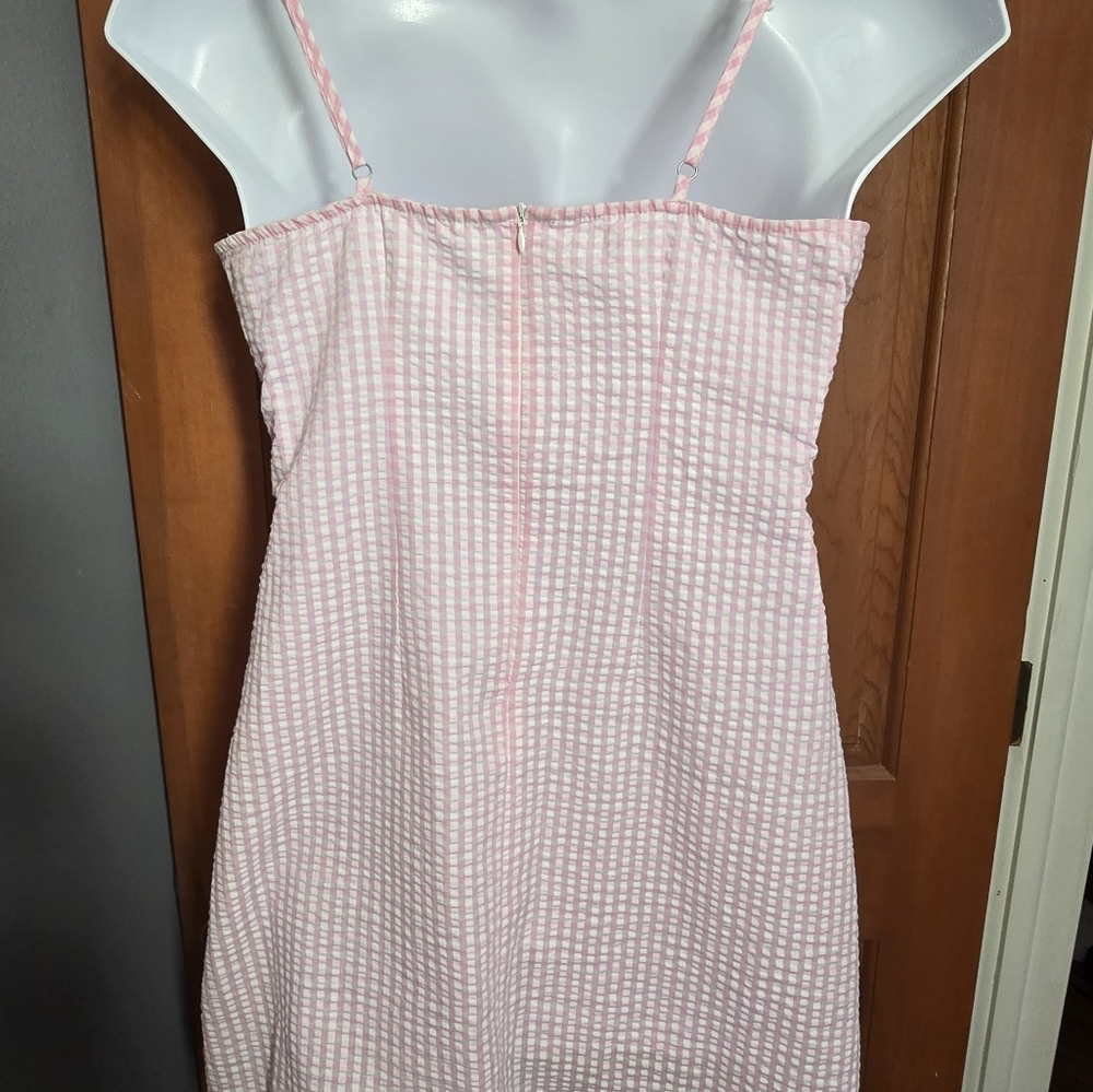 No Boundaries Pink Gingham Mini Dress Juniors L 11-13 Cottagecore - Picture 7 of 10